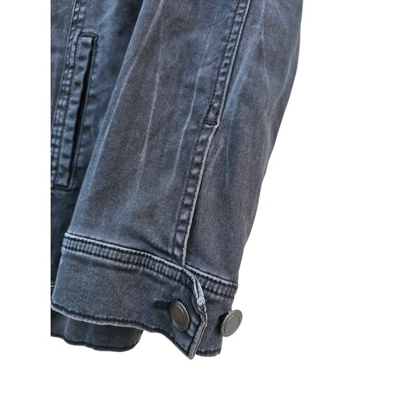 Free People Jean Jacket Washed Black Denim Trucker Size Small S Stretch - Picture 8 of 15